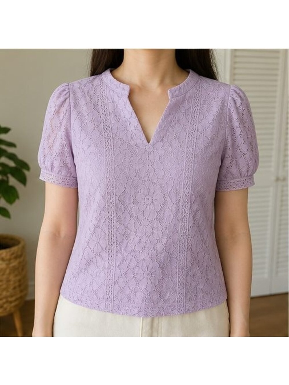 Lilac Ruffle Blouse - Picture 2 of 6
